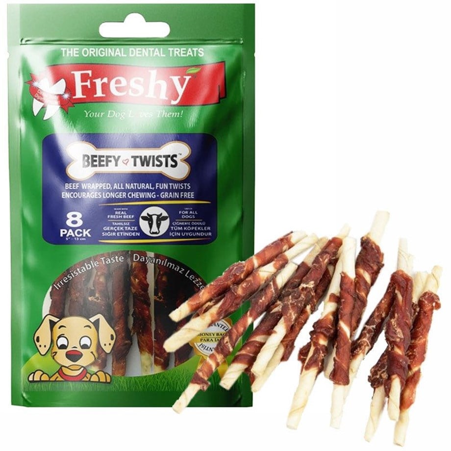 Freshy Beephay Twists Beef Beat Offer Burgu Bick Dog Prize 8 Piece 75 Gr