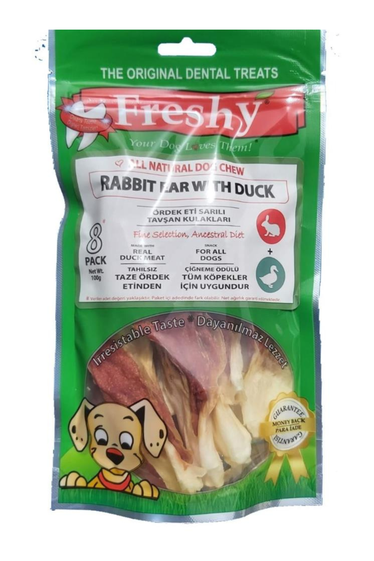 Freshy Ördek Eti Kaplı Tavşan Kulağı - 100g 