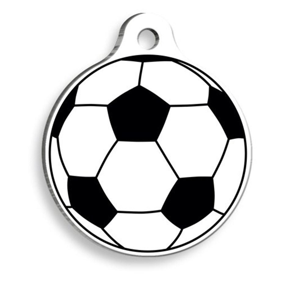 Football Public White Round Cat And Dog Tag