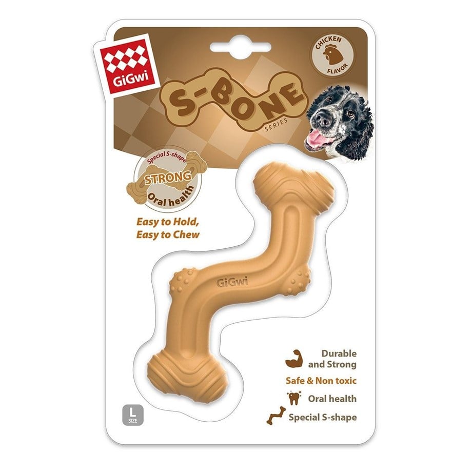 Gigwi 8492 S-Bone Chicken Scented Bone Dog Toy Medium