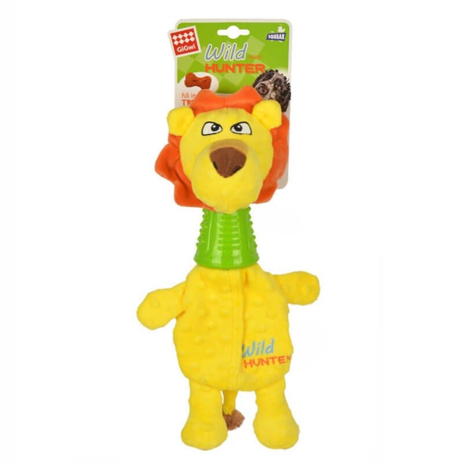 Gigwi Teeth Scratching Lion Plush Dog Toy