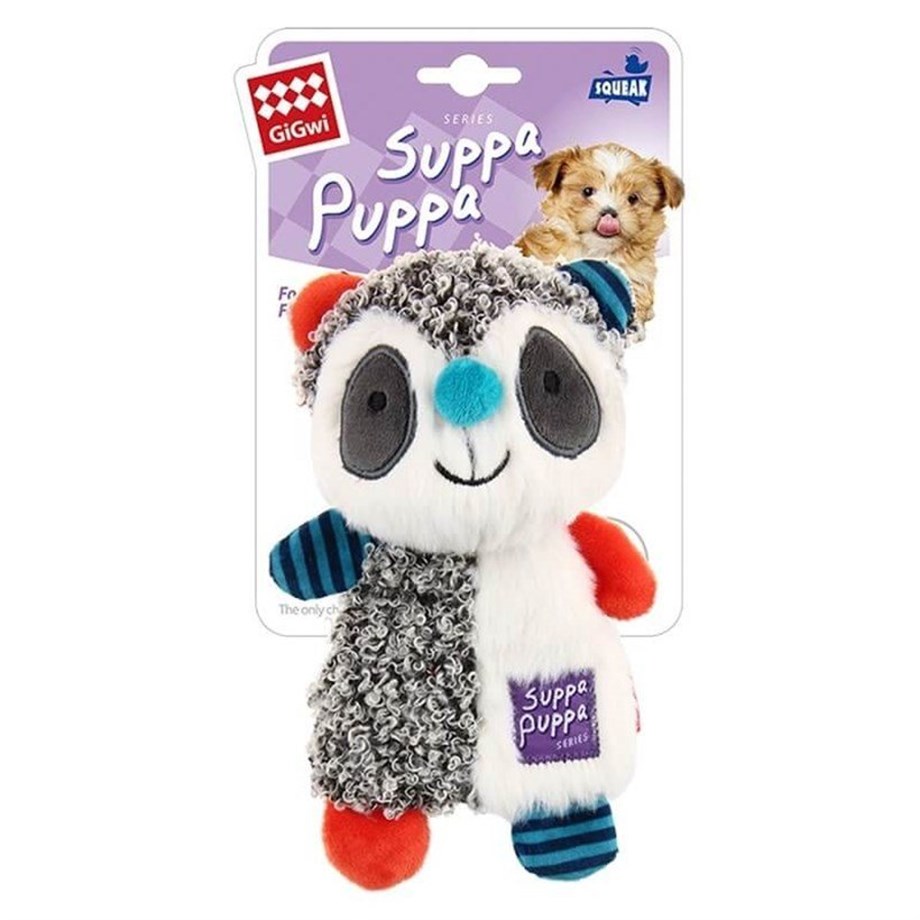 Gigwi Suppa Puppa Plush Sound Rakun Dog Toy