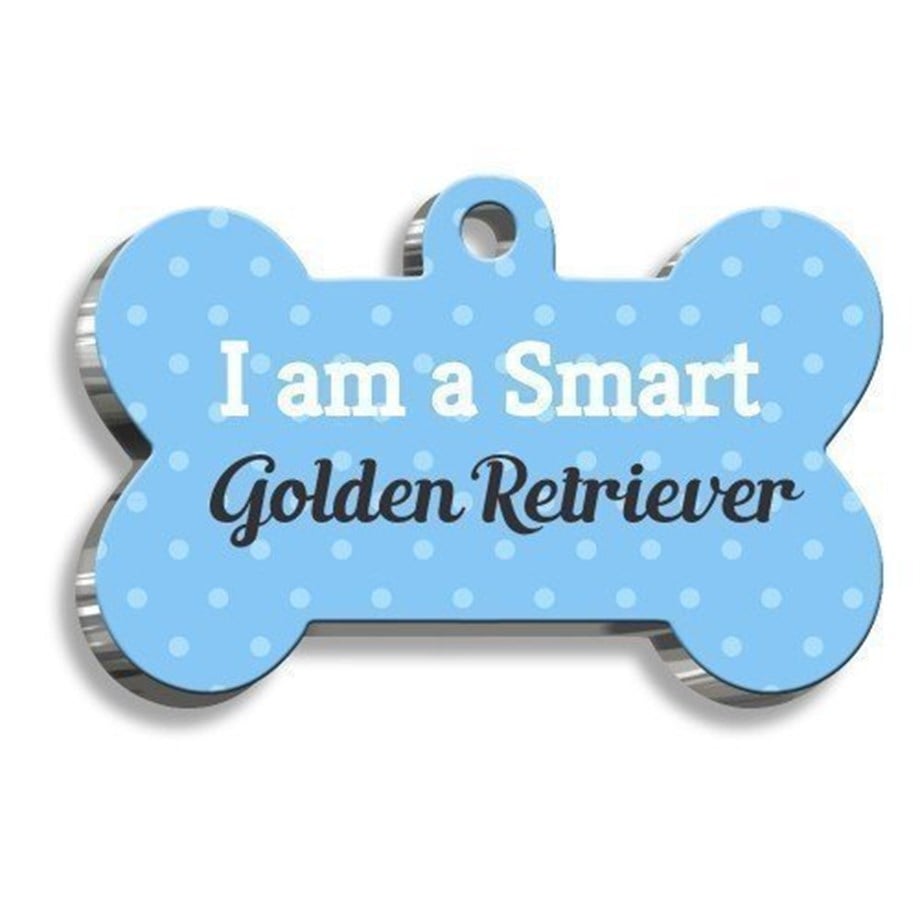 Golden Retriever Blue Bone Shaped Dog Tag
