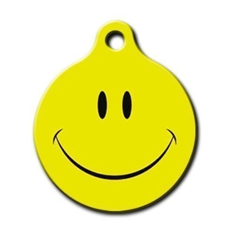 Smiley Face Patterned Round Cat Dog Tag