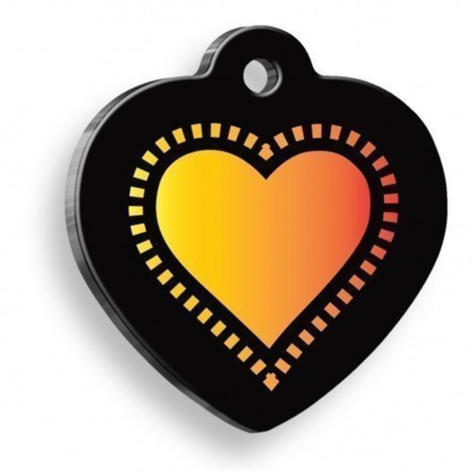 Sun Heart Heart Shaped Cat Dog Tag