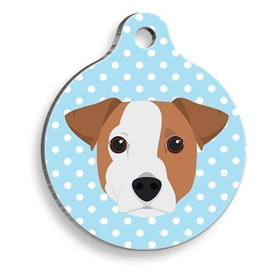 Jack Russel Round Dog Tag With Races For Races