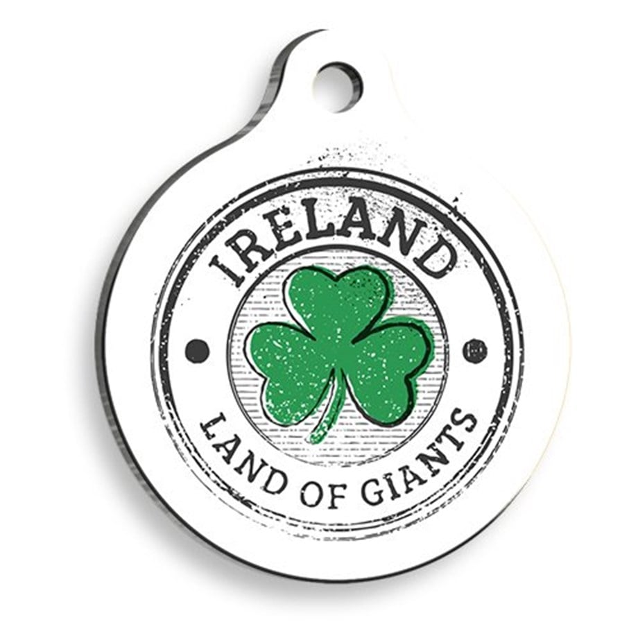 Irish Figure Round Cat And Dog Tag