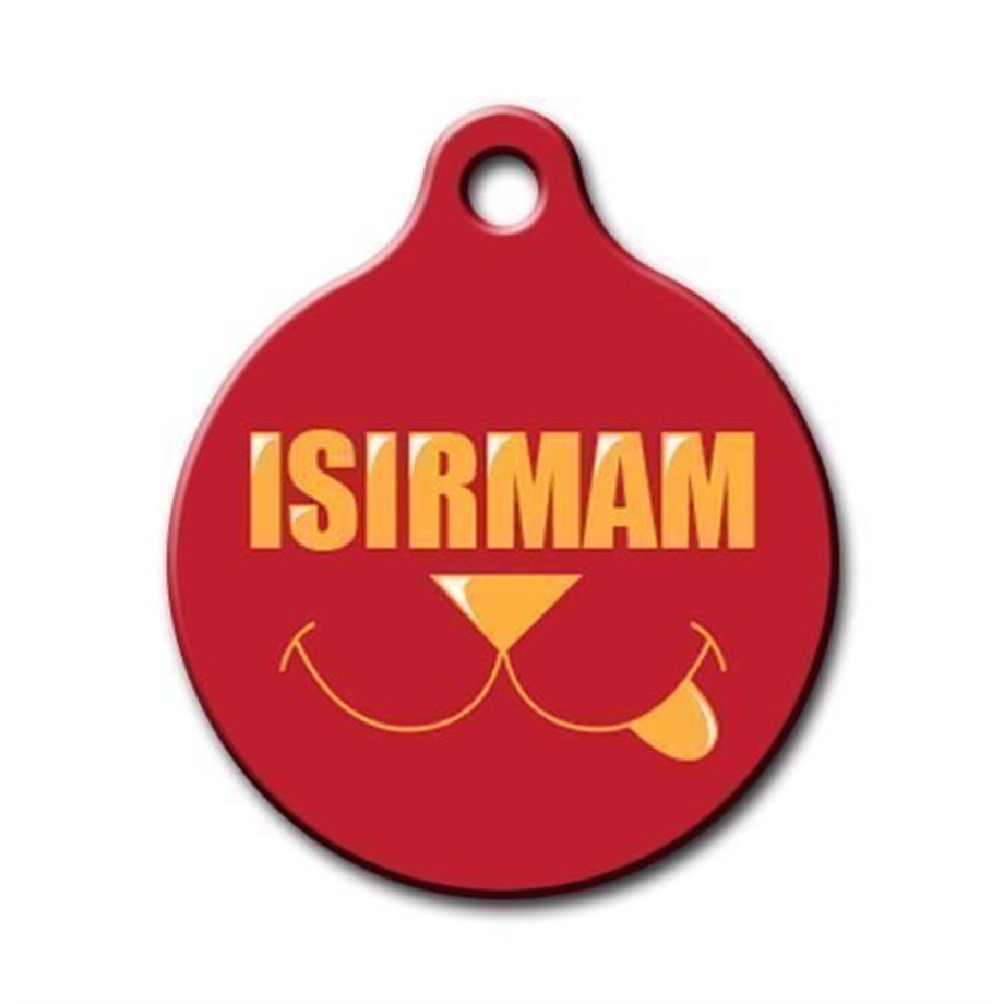 Round Dog Tag With Patterned Patterned