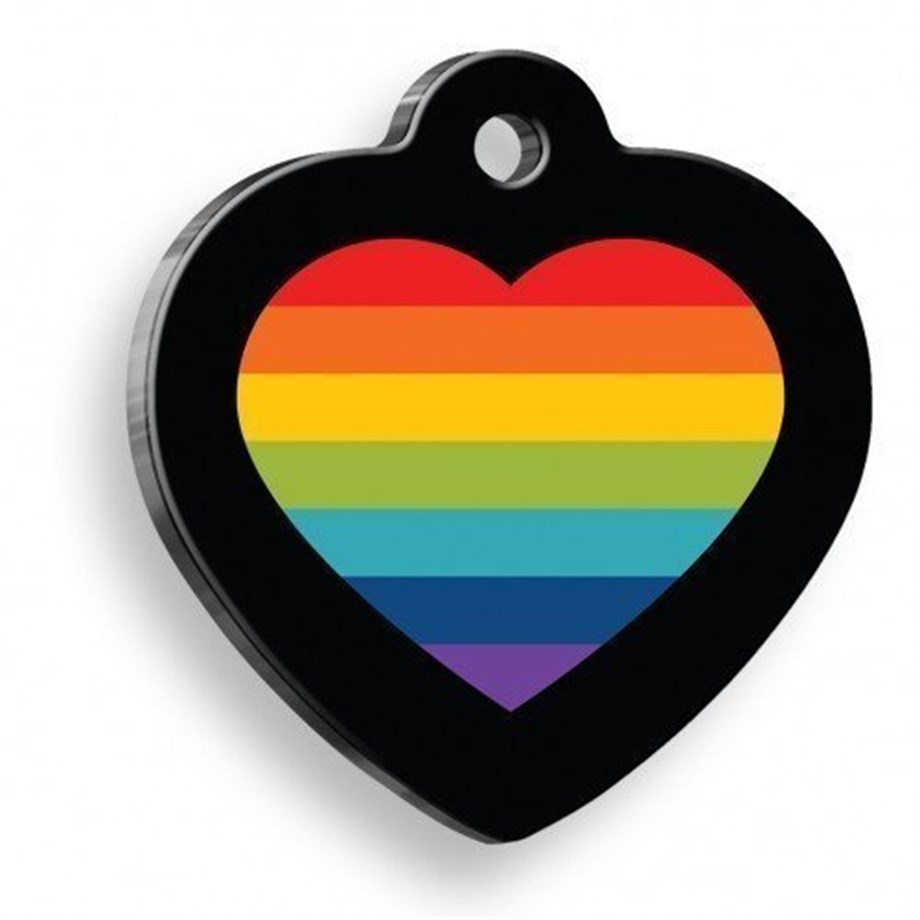 Heart Rainbow Heart Shaped Cat And Dog Tag