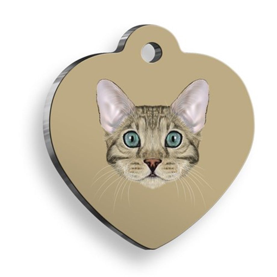 Heart -Shaped Tekir Cat Tag