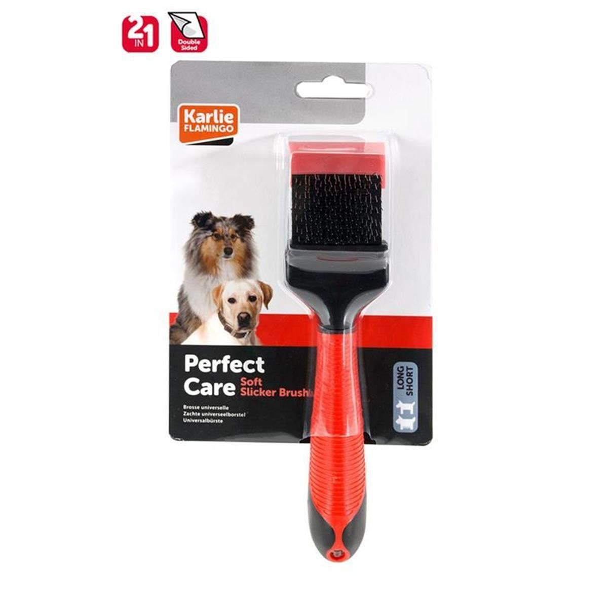 Karlie Pro Perdahlı Çift Taraflı Yumuşak Köpek Fırçası