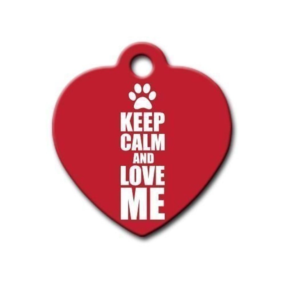 Keep Calm And Love Me Heart Cat Dog Tag