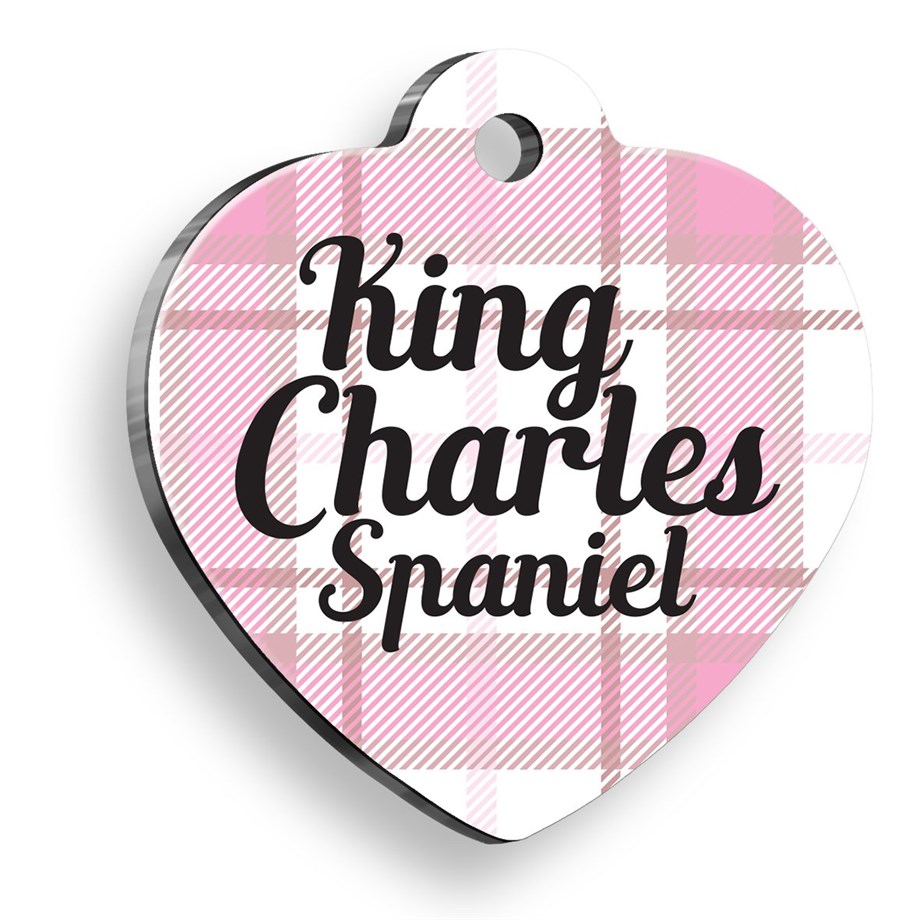 King Charles Spaniel Plant Heart Shaped Dog Tag