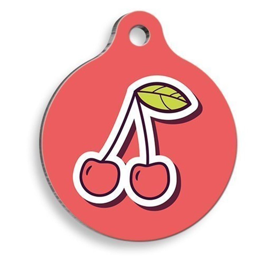 Cherry Round Cat And Dog Tag