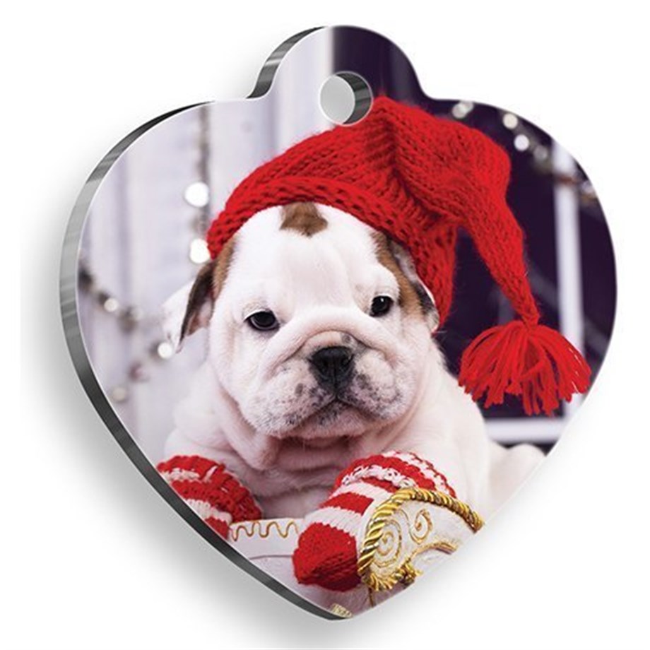 Knit Dog Heart Dog Tag