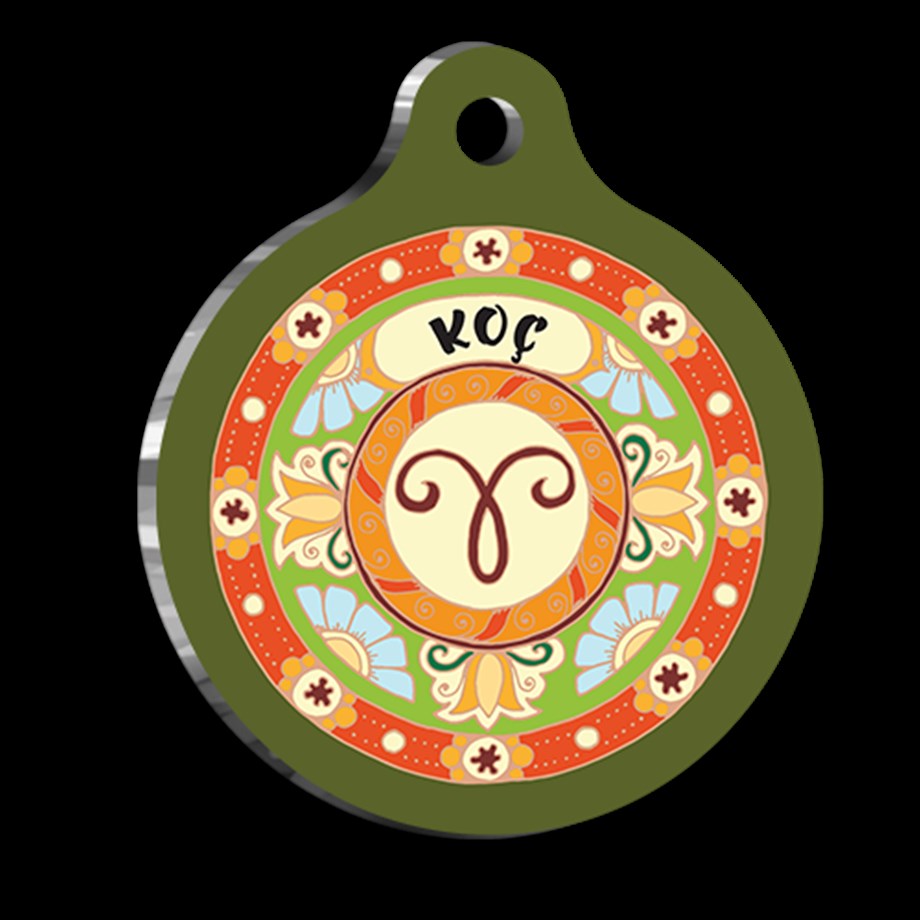 Aries Sign Cat Dog Tag