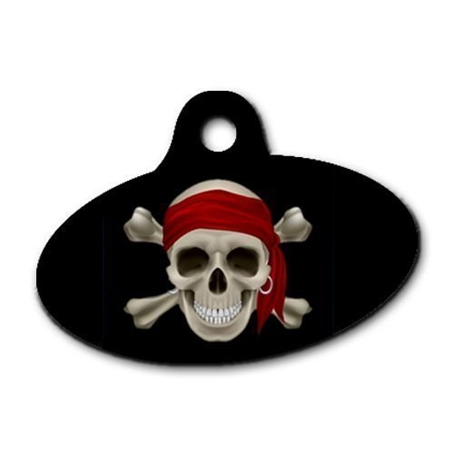 Kurukafa Pirate Ellipse Cat Dog Tag
