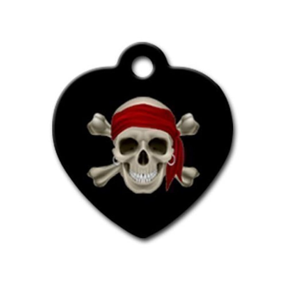 Kurukafa Pirate Heart Cat Dog Tag
