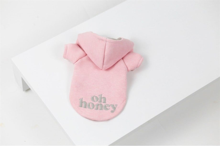 Lil.co Oh Honey Hoodie Köpek Sweatshirt Pembe