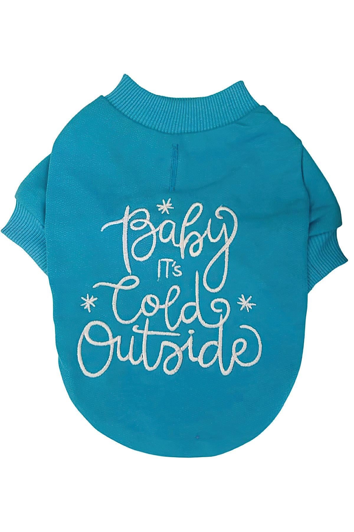 Lolidogs Baby It's Cold Outside Köpek Sweatshirtü Mavi