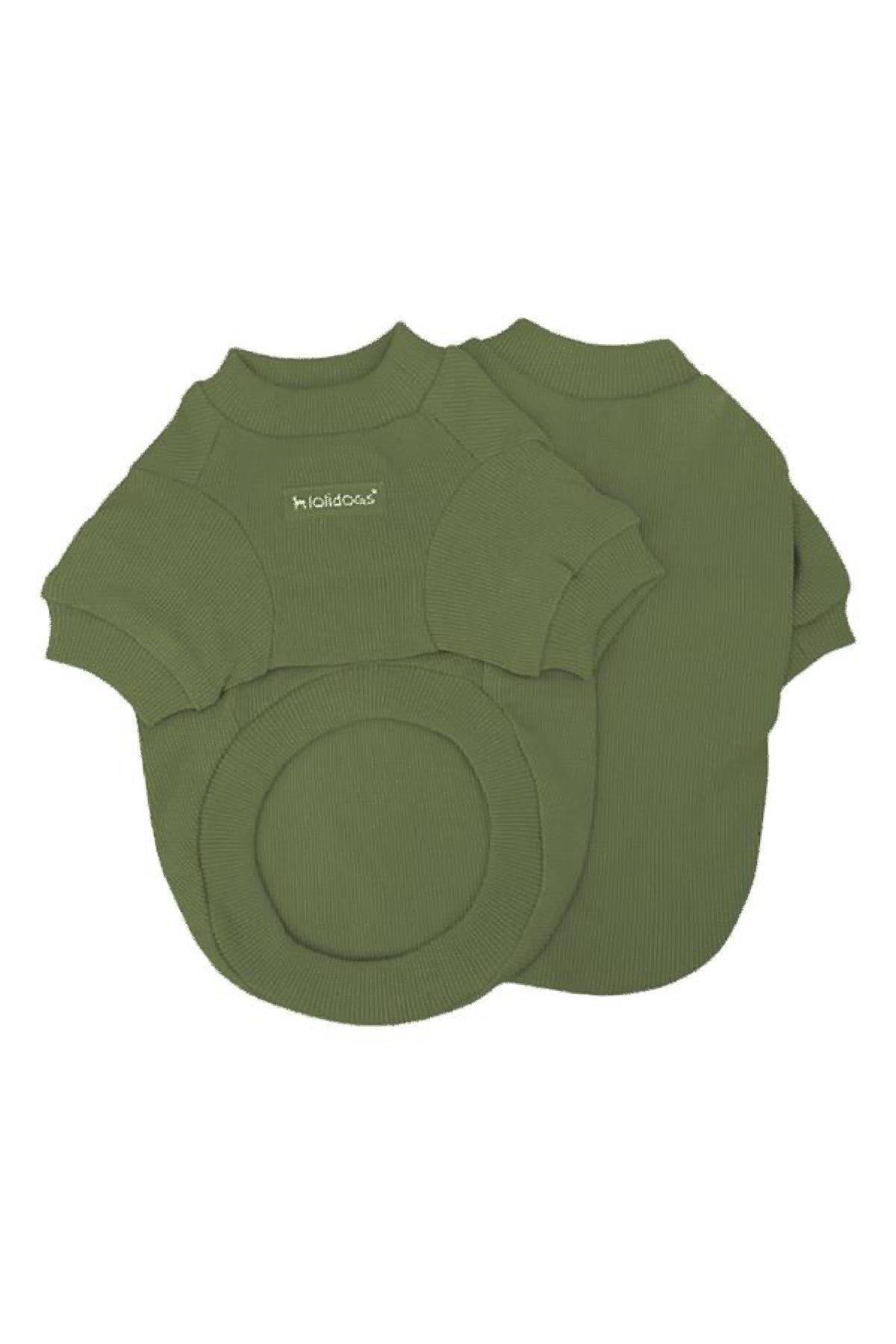 Lolidogs Basics - Kaşkorse Köpek Sweatshirtü Army Haki Yeşil
