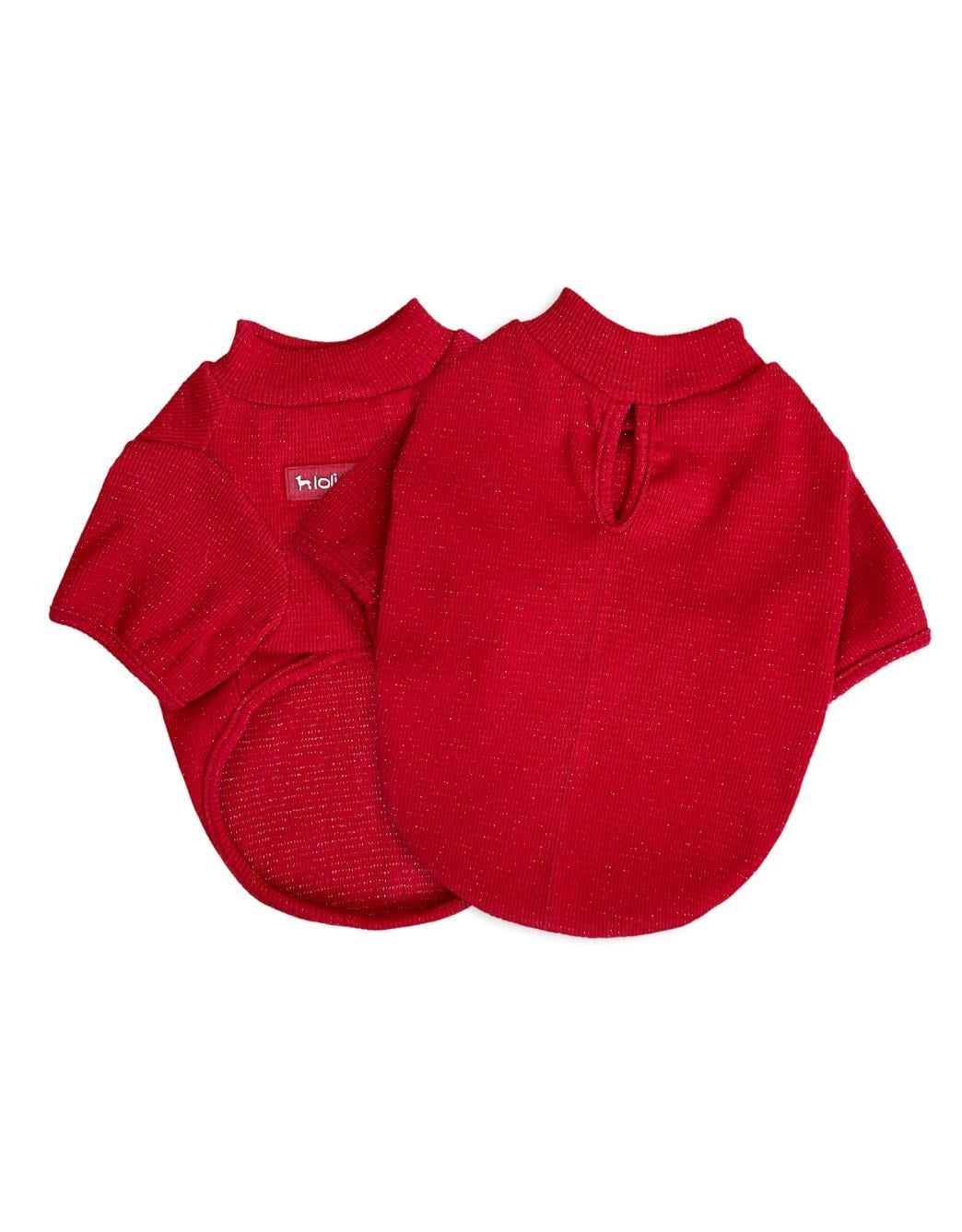 Lolidogs Basics - Kaşkorse Köpek Sweatshirtü Sparkle Red