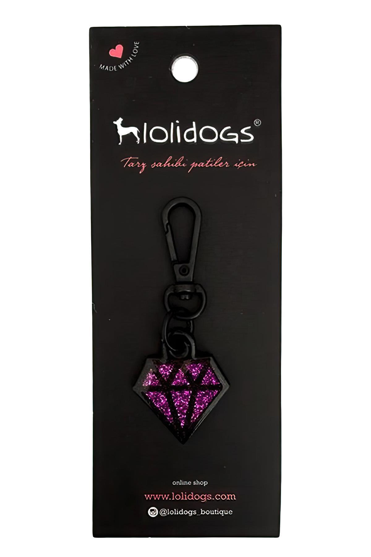 Lolidogs Diamond Köpek Künyesi - Glitter Mor