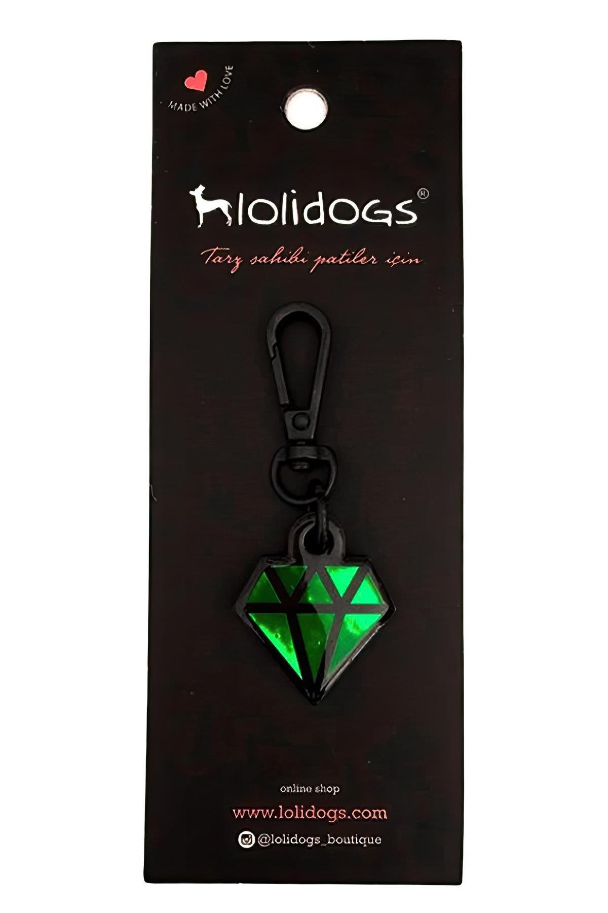 Lolidogs Diamond Köpek Künyesi - Metalik Yeşil