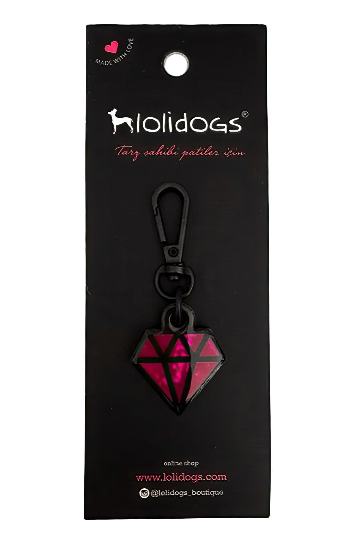 Lolidogs Diamond Köpek Künyesi - Metalik Fuşya
