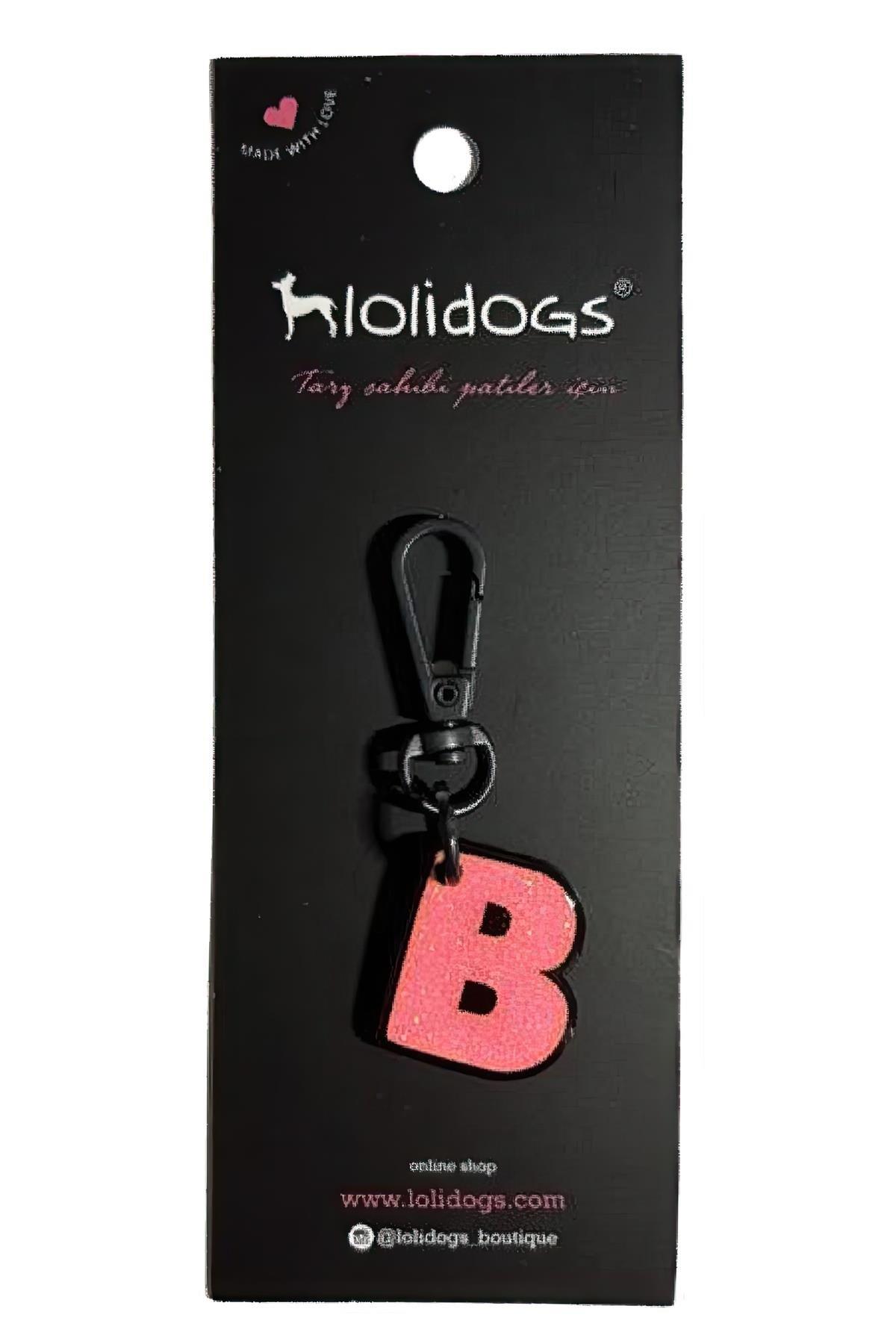Lolidogs Harf Seçenekli Köpek Künyesi - Şeker Pembe Glitter