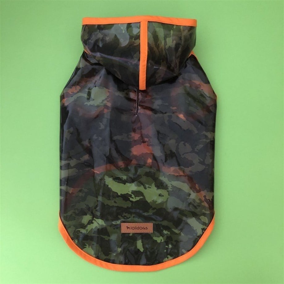 Lolidogs Kamuflaj Desenli Şeffaf Köpek Yağmuruk