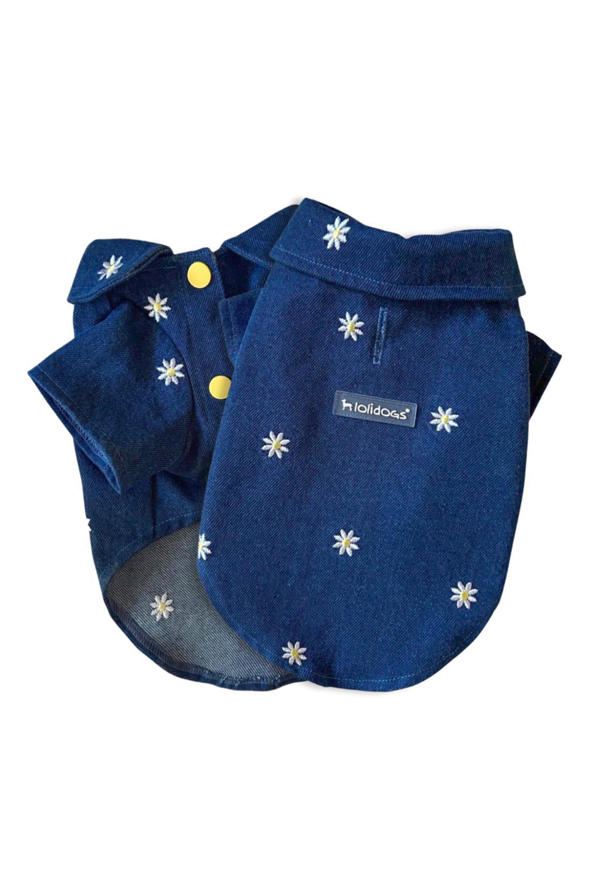 Lolidogs Nakış İşlemeli Köpek Kot Ceket Daisy