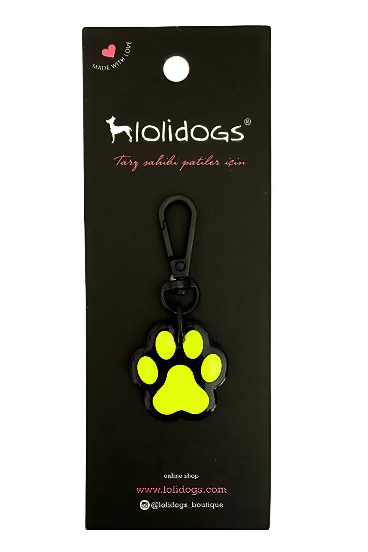 Lolidogs Pati Şeklinde Köpek Künyesi - Neon Sarı
