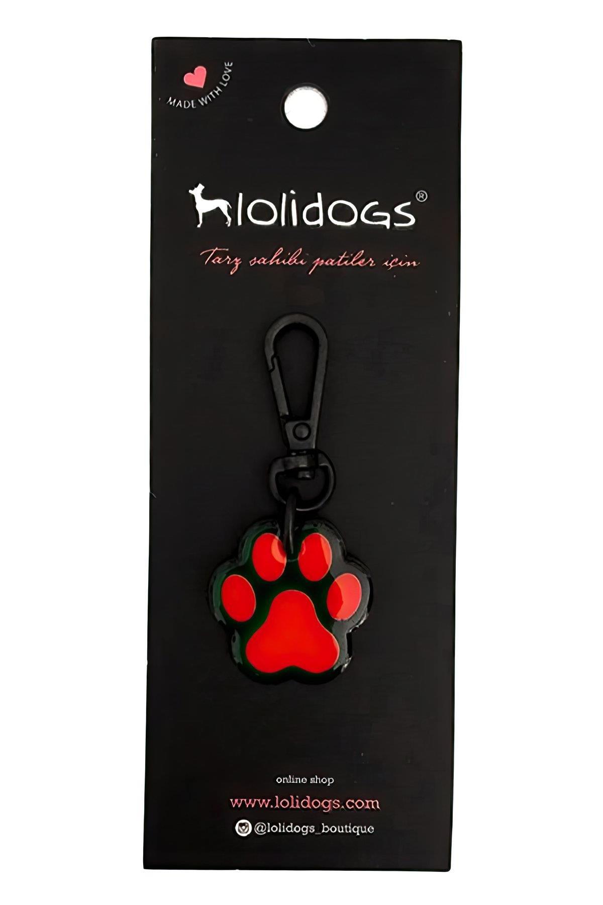 Lolidogs Pati Şeklinde Köpek Künyesi - Neon Kırmızı