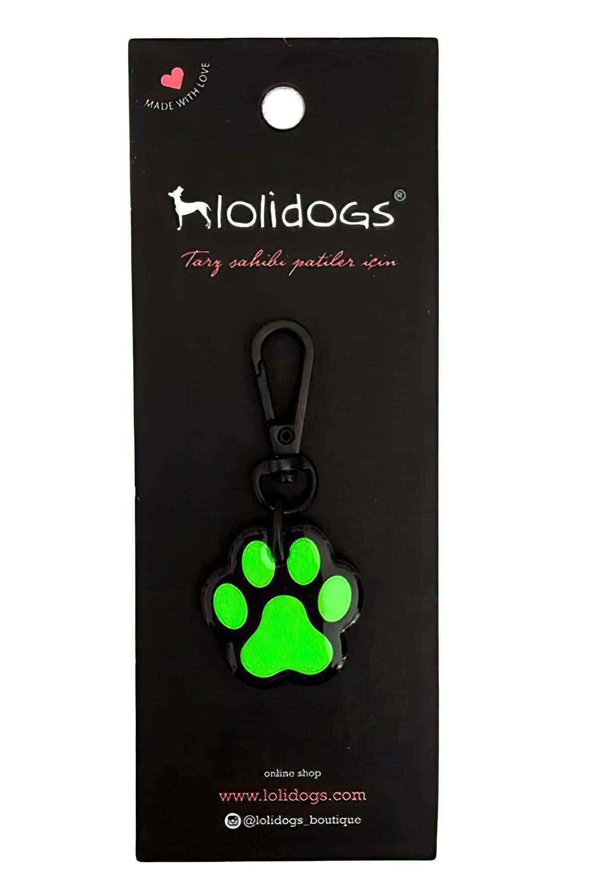 Lolidogs Pati Şeklinde Köpek Künyesi - Neon Yeşil