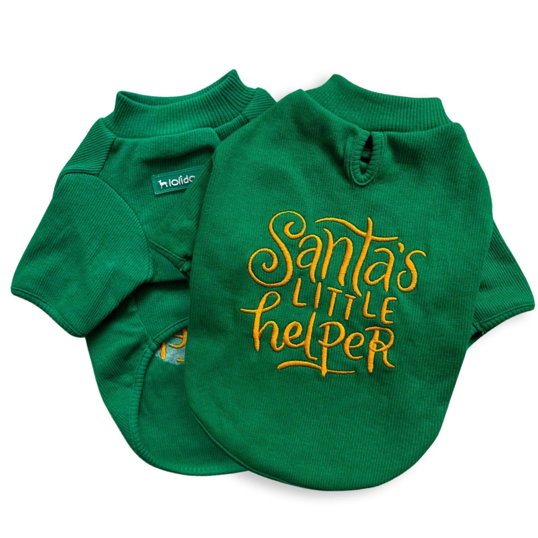 Lolidogs Santa's Little Helper Köpek Basic Sweatshirt Yeşil