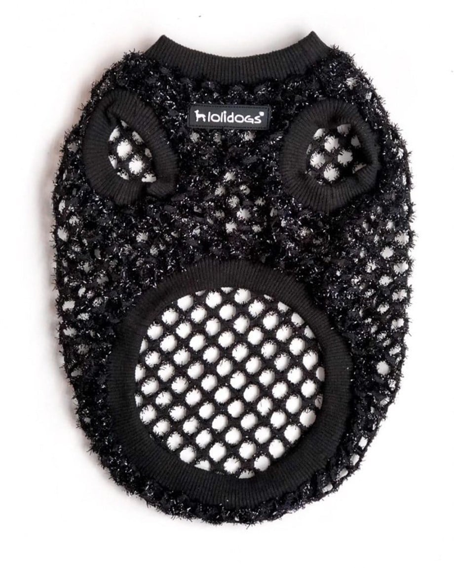 Lolidogs Spider Siyah Simli File Köpek T-Shirt