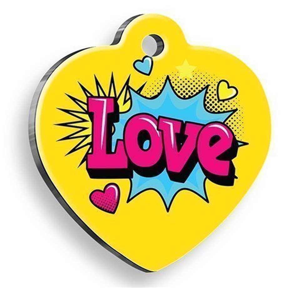 Love Heart -Shaped Cat And Dog Tag