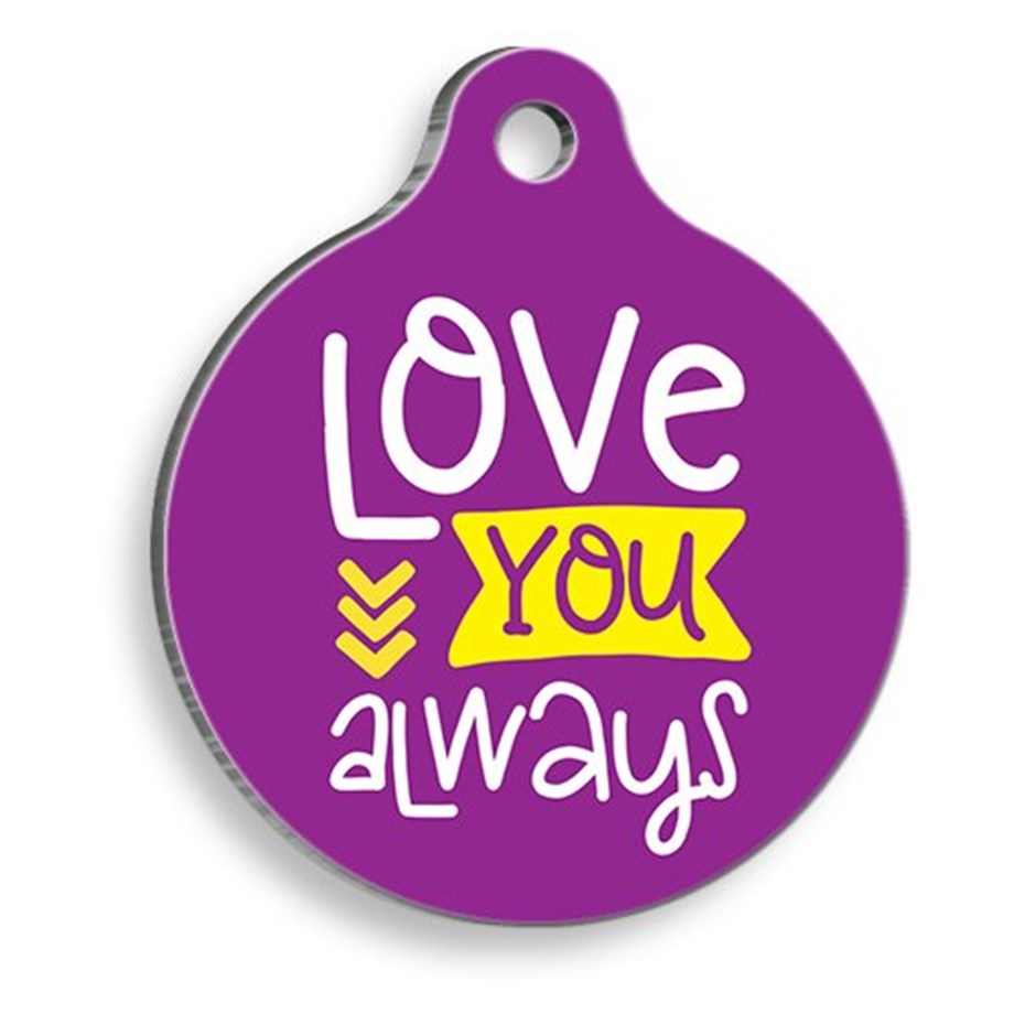 Love You Round Cat And Dog Tag