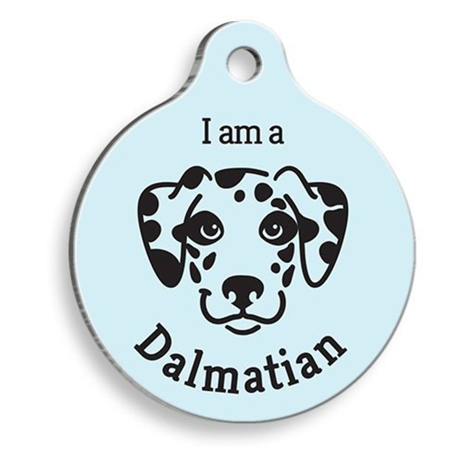 Blue Dalmatian Round Dog Tag