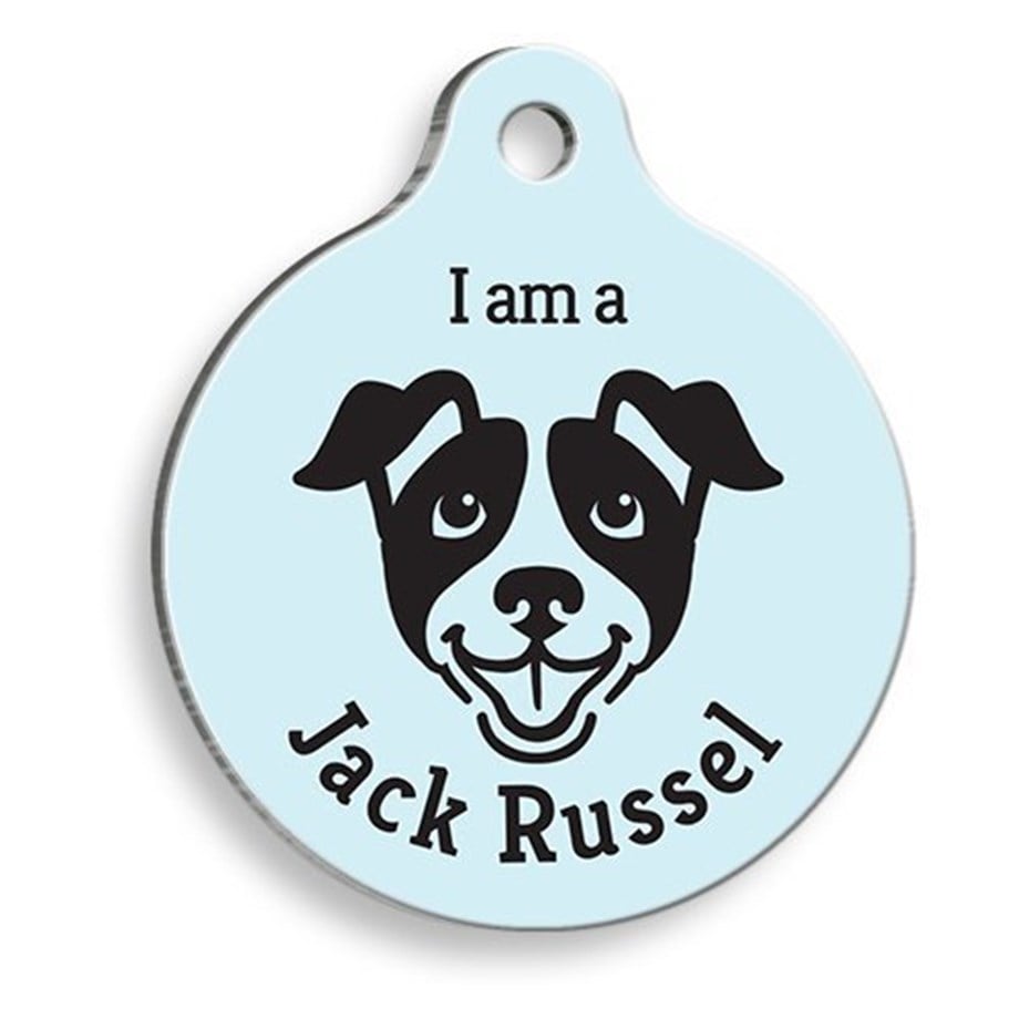 Blue Jack Russel Round Dog Tag