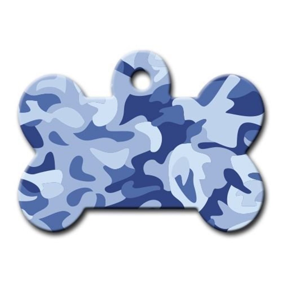 Blue Camouflage Patterned Cat Dog Tag