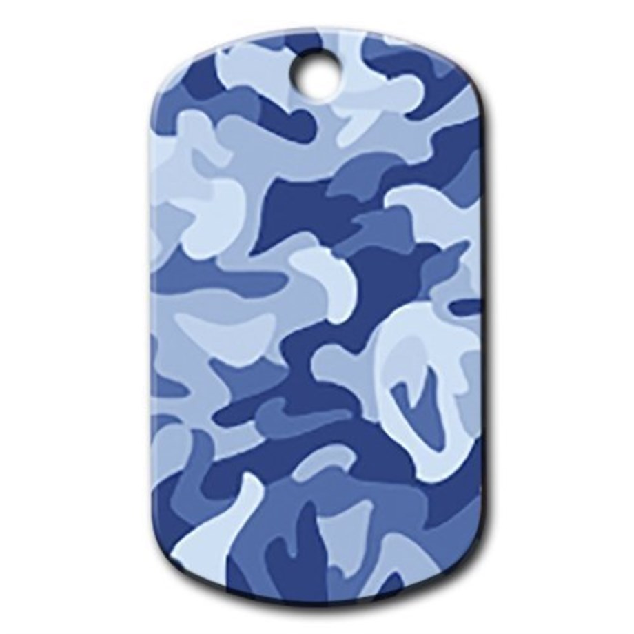 Blue Camouflage Patterned Cat Dog Tag
