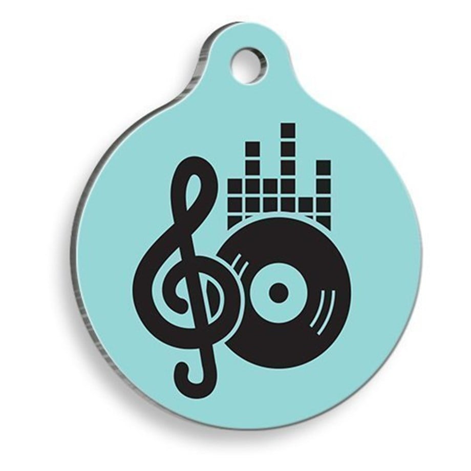 Blue Plaque Round Cat And Dog Tag