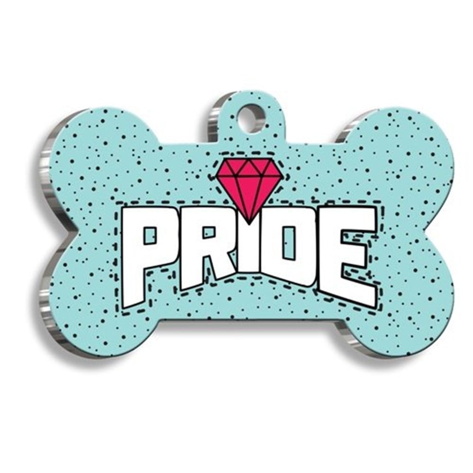 Blue Pride Bone Shaped Cat Dog Tag