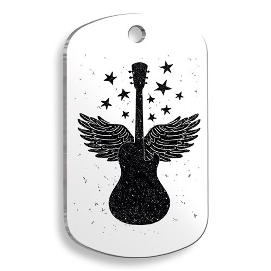 Angel Guitar Soldier Cat And Dog Tag