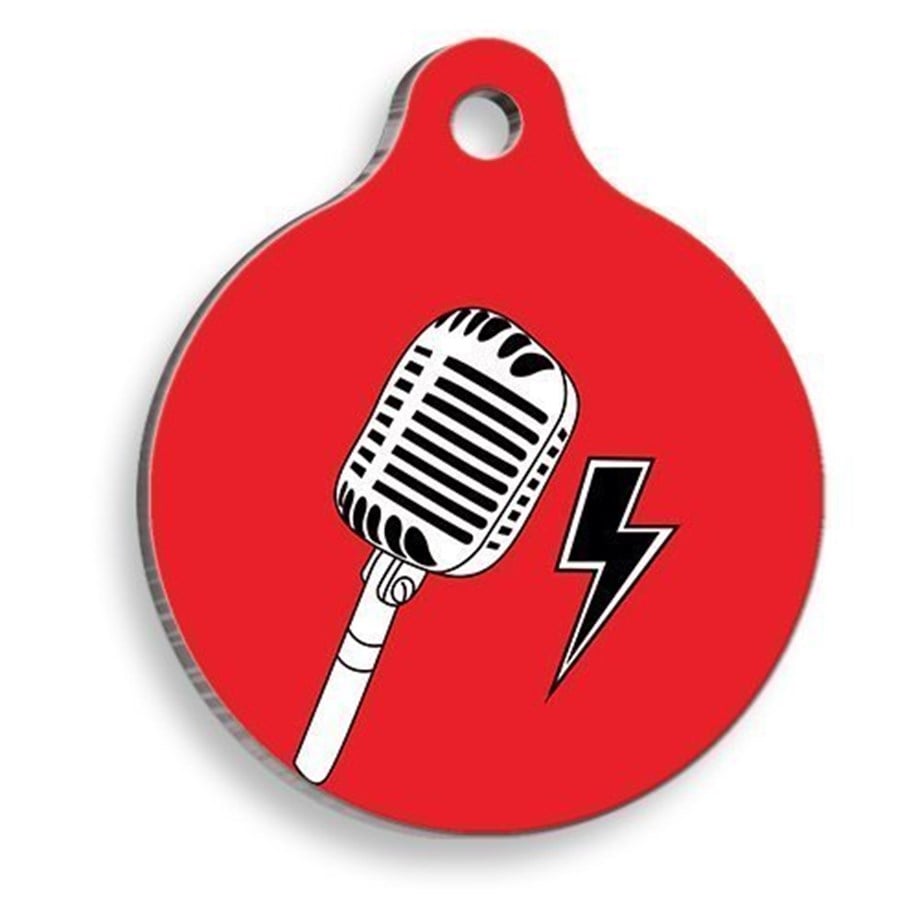 Microphone Round Cat And Dog Tag