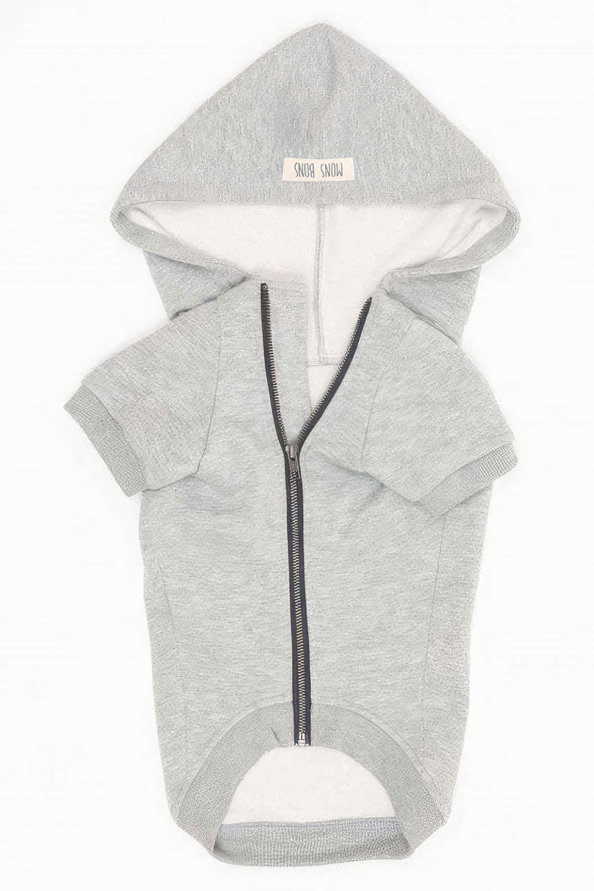 Mons Bons Dog Scott Dog Hoodie Gray