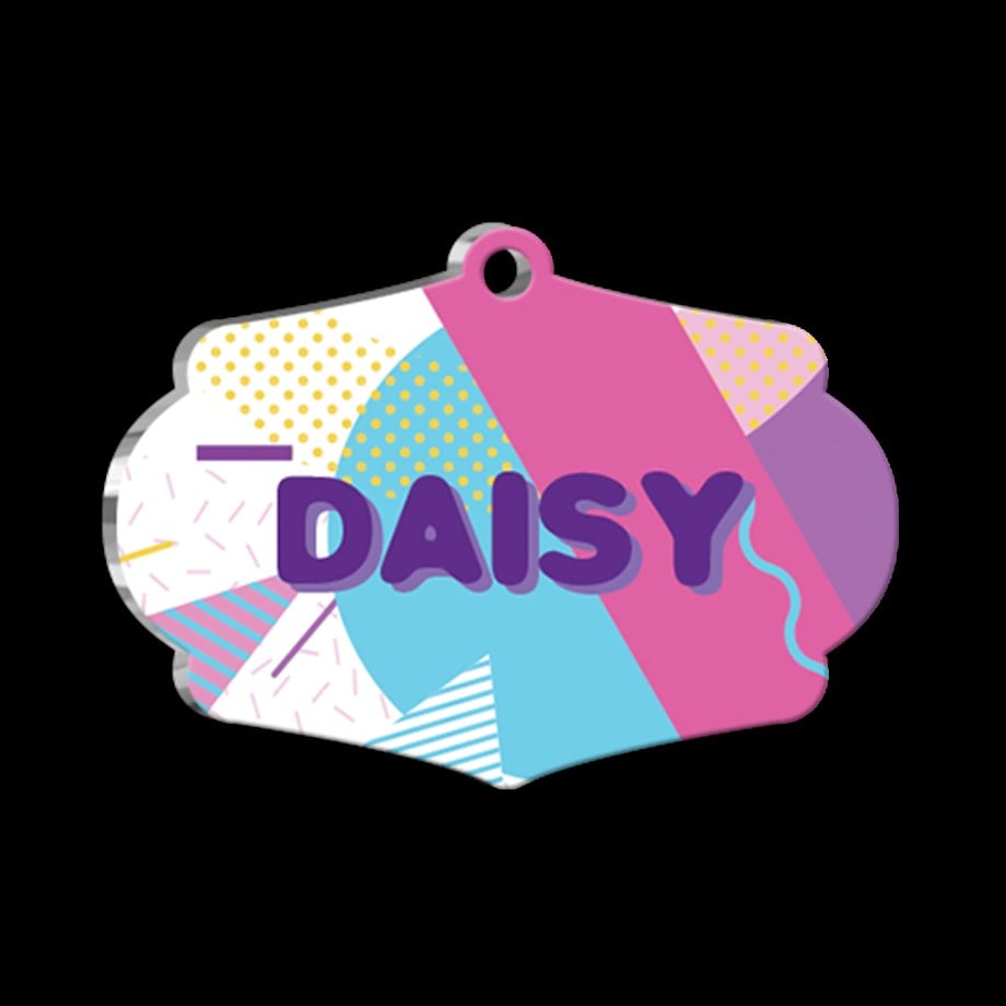 Purple Written Cat Dog Tag