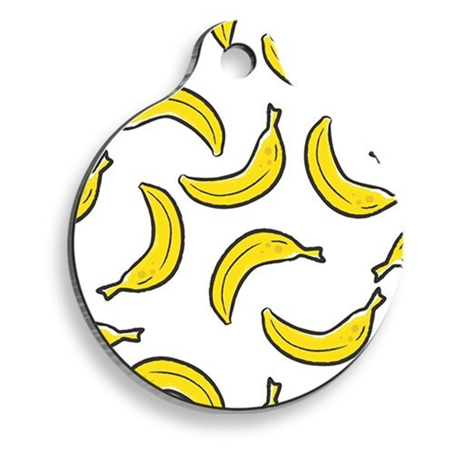 Banana Patterned Round -Shaped Cat And Dog Tag